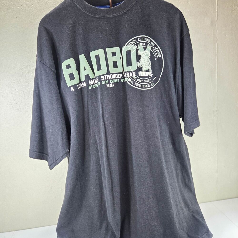 Vintage Y2K Bad Boy Clothing Gym Issued Graphic Oversized T-Shirt XL Black